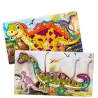 Toys Amazon Hot Selling Preschool Educational Animal 3D Wooden Large Dinosaur Number Letter Educational Toys