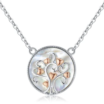 Customized 925 sterling silver jewelry necklace women Round tree of life best gift for family