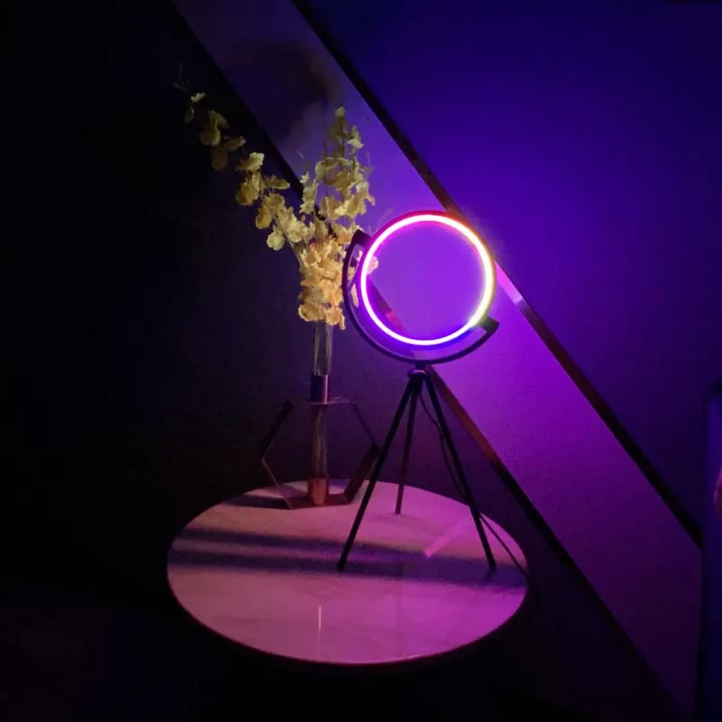 modern rgb change color usb tripod home decor bedside lamp nordic simple living room bedroom LED table lamp