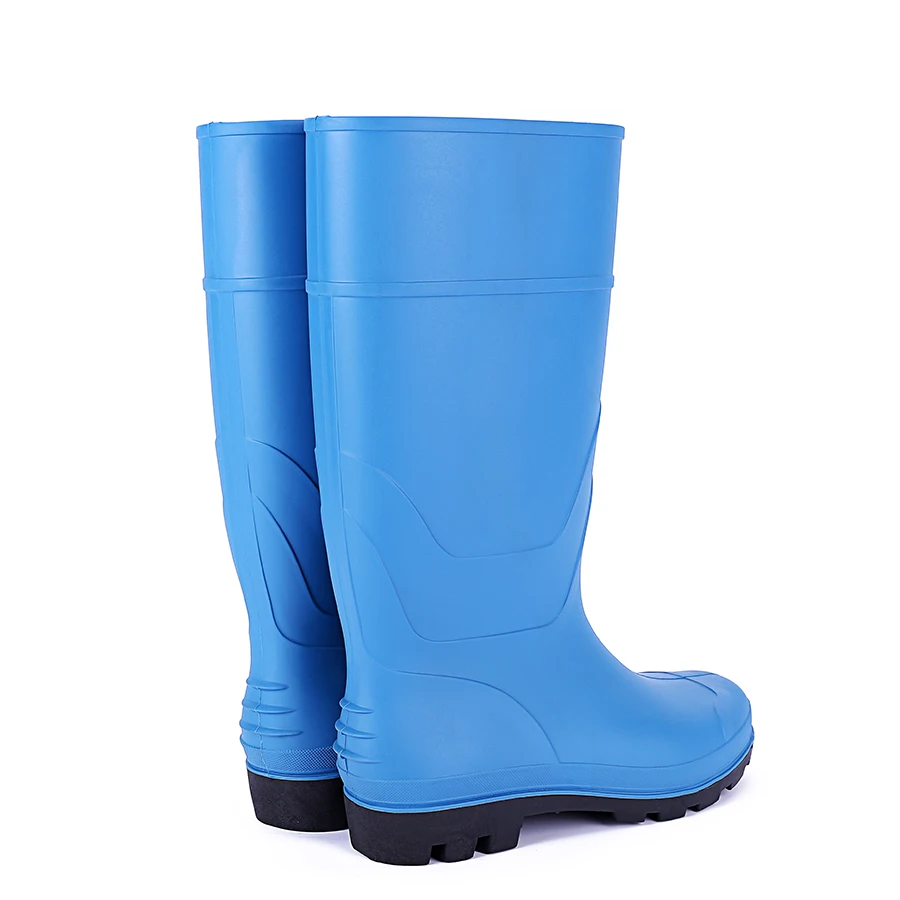 蓝色雨鞋妇女防水防油耐热 pvc 靴批发新设计长的橡胶雨鞋的农业