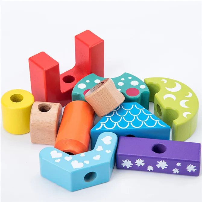 Montessori Wooden Number Building Blocks for Children Kids Intelligence Toy 