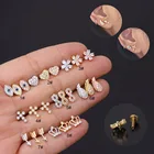 Earrings Diamond New Multi Style Earrings Shining Heart Shaped Flower Inlaid Diamond Stud Earrings