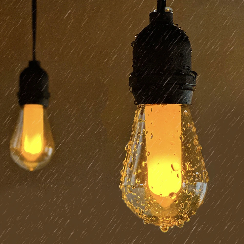 Solar LED Flame Light Remote Dimming Outdoor IP65 Waterproof Villa Courtyard Festival Party Decoration Colorful Light Strings