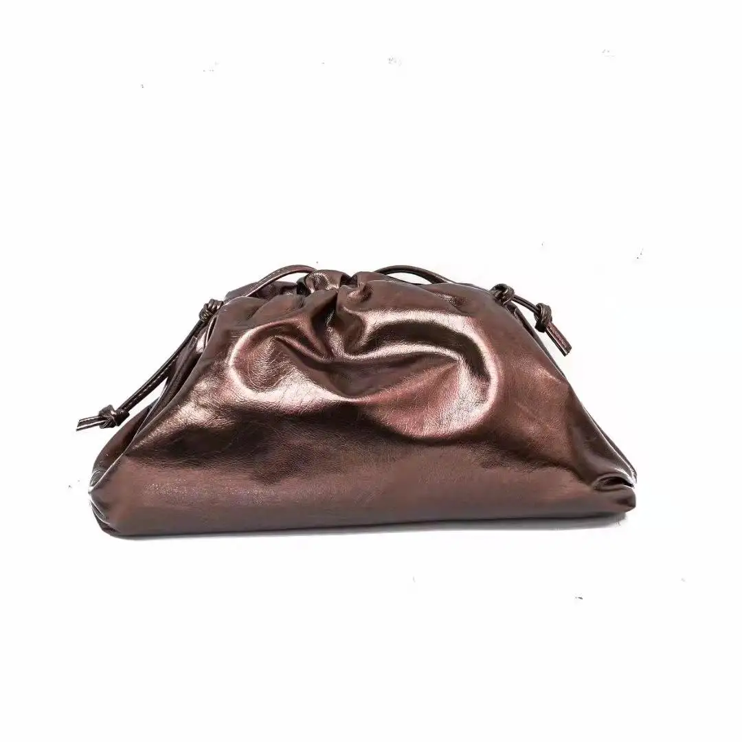 Wholesale Fashion Luxury Leather Fancy Pleated Cloud Bag Women'S Gold Evening Clutches Bags