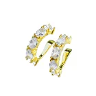 Earrings Cz Fashion Personality Inlaid Gemstone Ladies Gold Earrings CZ Copper-plated 18K Zircon Earrings