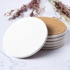 Custom Free Custom Pattern Low MOQ Waterproof And Absorbent Sublimation Ceramic Coaster With Cork Base
