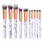 Brush Free Samples 10Pcs Marble Makeup Brush High Quality Fashionable Cosmetic Makeup Brush Set