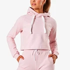 Pink Hoodies 2020 Wholesale Pink Crop Top Long Sleeve High Quality Custom Women's Hoodies