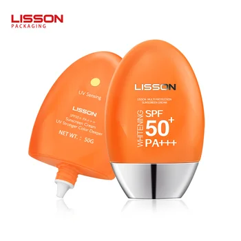 custom printing 50G  skincare care empty refillable sunscreen cream bottle with screw cap