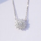 18k Necklace Diamond FFT Jewelry AU750 18K Solid Gold Snowflowr Necklace Jewelry Diamond Pendant Necklace