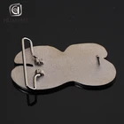Silver Silver Belt Buckle Custom Soft Enamel Color 3D Silver Plated Metal Belt Buckle Logo