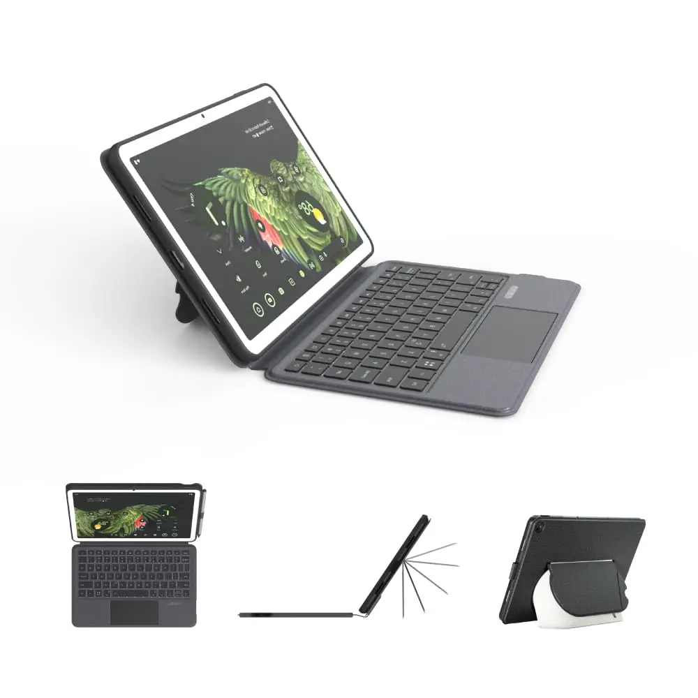 product magnetic keyboard case for google pixel tablet 11 inch adjustable angle detachable portable speaker dock backlight laudtec-2