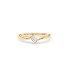 14k Gold Rings Gemnel Custom Dainty Jewelry 14k Gold Baguette Diamond Promise Engagement Rings