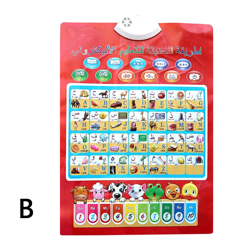Wholesale Kids Educational Toys Arab Learning Poster Quran mp3 Chart Toy 3 styles sound voice wall charts