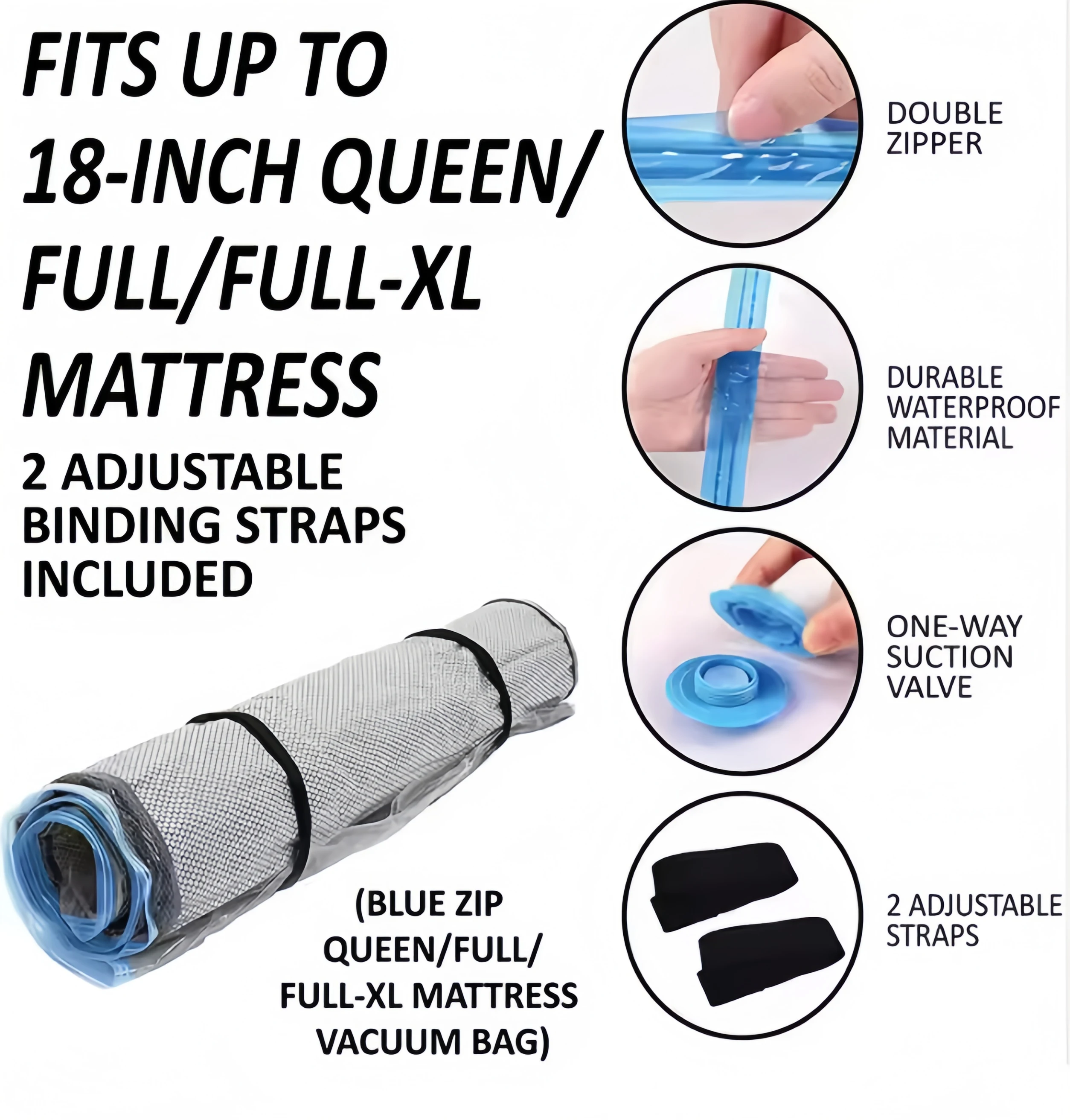 Sealed Transparent PA+PE Vacuum Compressed Mattress Storage Bag Thick Material Space-Saving for Living Room Relocation