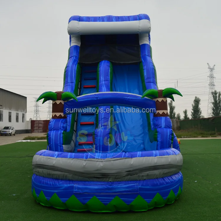 Hot sale water slide inflatable commercial water slide with pool for sale