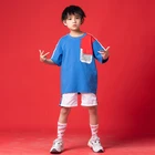 Boys Kids Hip Hop Suits Girls Boys Gym Sweatshirt T-shirt And Pant 2 Piece Set