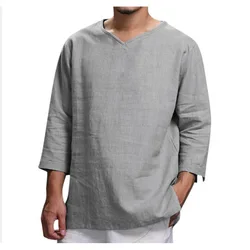 Summer's Hot New Jacquard Slim-fitting T Shirt V Neck T Shirts Men T-shirt Printed Custom V Neck T Shirts Men