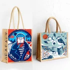 Tote Bag Jute Tote Bag Wholesale Cheap Plain Burlap Jute Tote Bag Women Hessian Shopping Bag