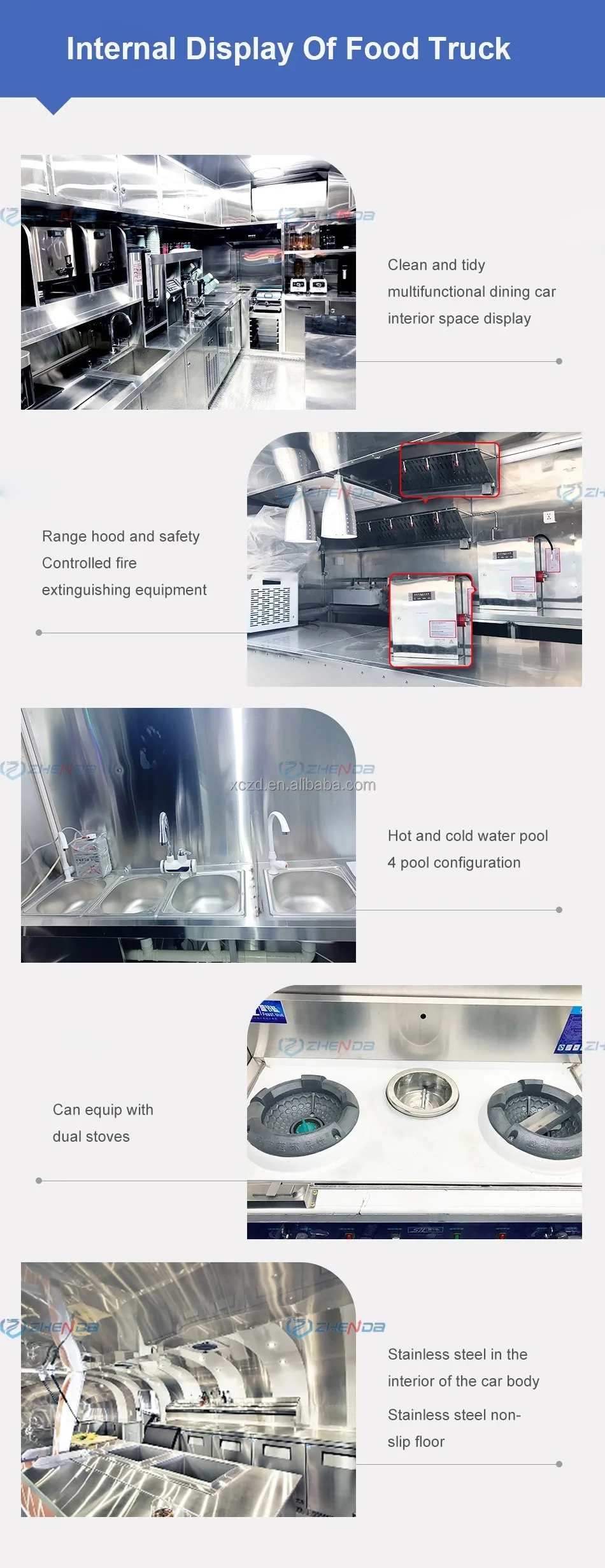 Multifunctional Street Mobile Catering Trailer Food Truck Mobile Snack Food Truck for Sale