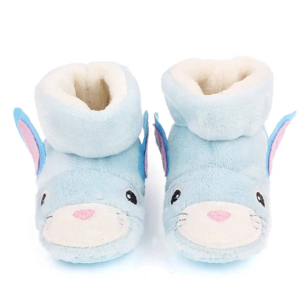 Soft Soled Baby Shoes for Autumn and Winter Cute Cartoon Furry Animals Warm Cotton Boots supplier