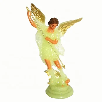 cheap 12.5cm plastic glow in the dark luminous holy religious statue Archangel Michael statue