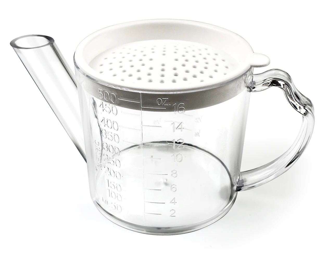 Glass Oil Container with Strainer 500mL Cooking Oil Pot Filter Stainless Steel Kitchen Ghee or Bacon Grease Drainer