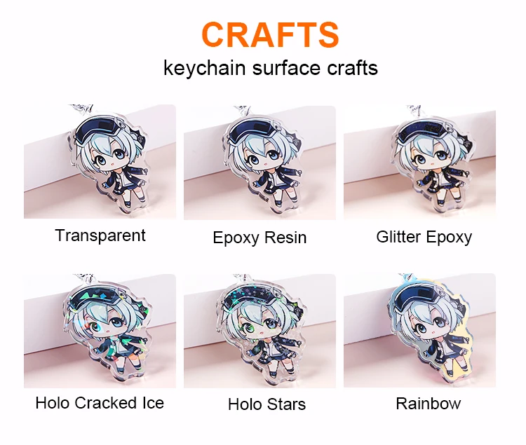 Hot Sale Customized Heart Keychain Front Side Digital Printing Cartoon Epoxy Resin Acrylic Plastic Charms factory