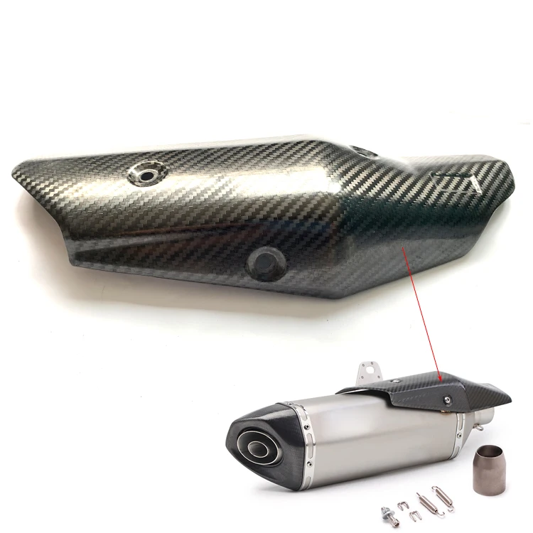 Carbon Fiber Heat Guard Shield Cover Motorcycle Exhaust Muffler Pipe Protector
