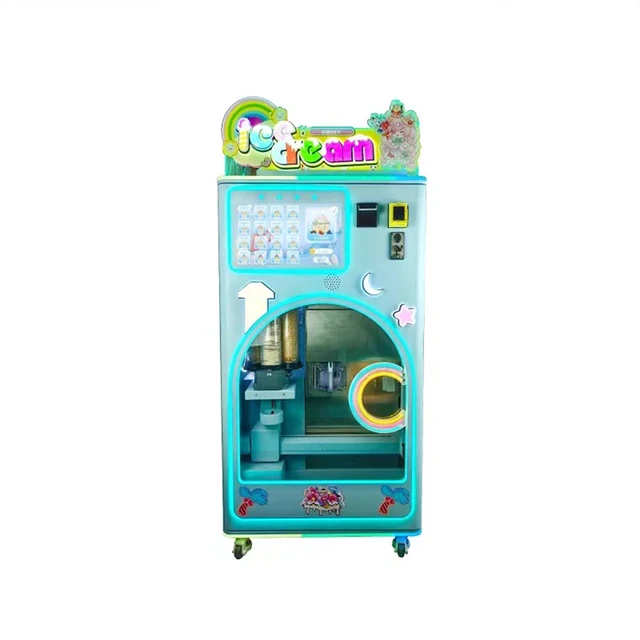 2024 green soft ice-cream vending machine automatic vending machine for ice-cream maker