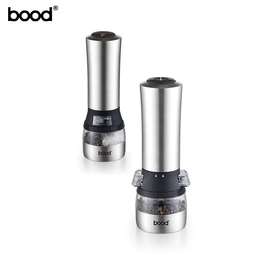 ProCook Premium Electric Salt And Pepper Mill Set Stainless Steel Black