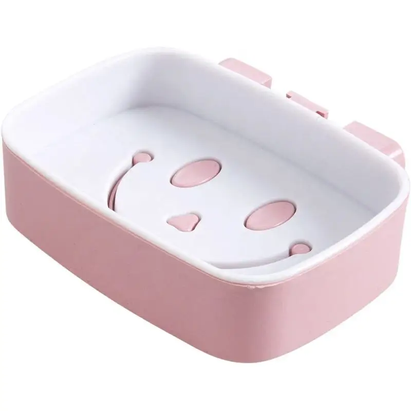 Creative Smiley Face Bathroom Soap Storage Rack Punch-free Soap Drain Dish Plastic Soap Holder Drainboard