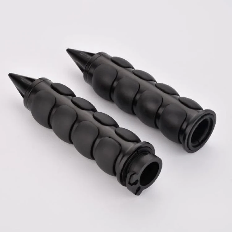 Custom chrome rubber motorcycle handlebar grips for Harley Davidson