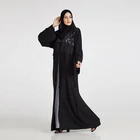 Lace Tassel Design Black Islamic Abaya And Hijab Designs Latest Women Muslim Std1002