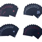 High Quality Card Games Black Plastic Waterproof Playing Card Decks