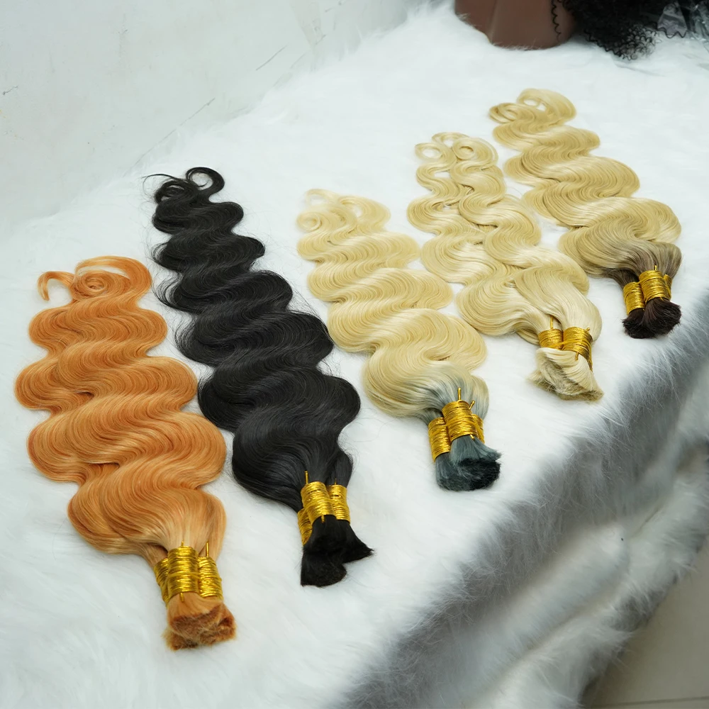 100 Grams Can Customized Color Bulk Human Hair Deep Wave Deep Curly No Weft Brazilian Remy Hair Extensions