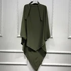 Hijab 2021 New Long Sleeve Solid Color Scafs Hijab For Muslim Women