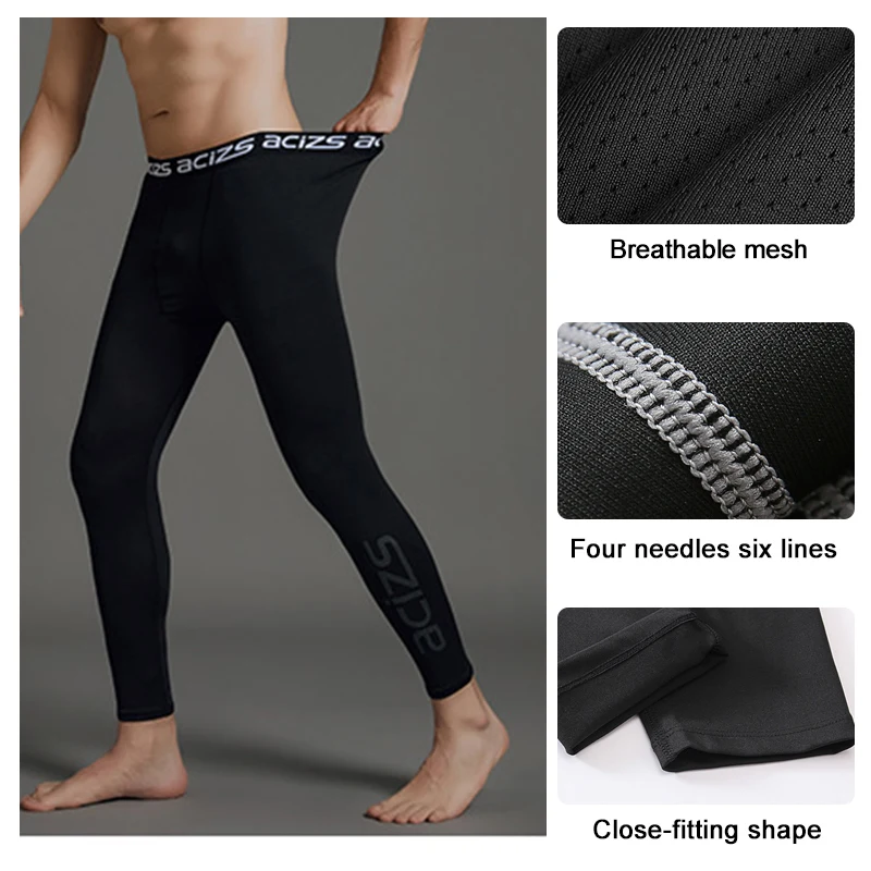 Custom Running Pants Short Leggings Base Layer Sports Mens Yoga Gym Black Sportswear Men Customized Service