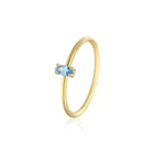 Gold Cz Ring Gold ROXI Fashion Simple Women Minimalist18K Gold Plated Thin Slim 3A CZ Zircon Ring