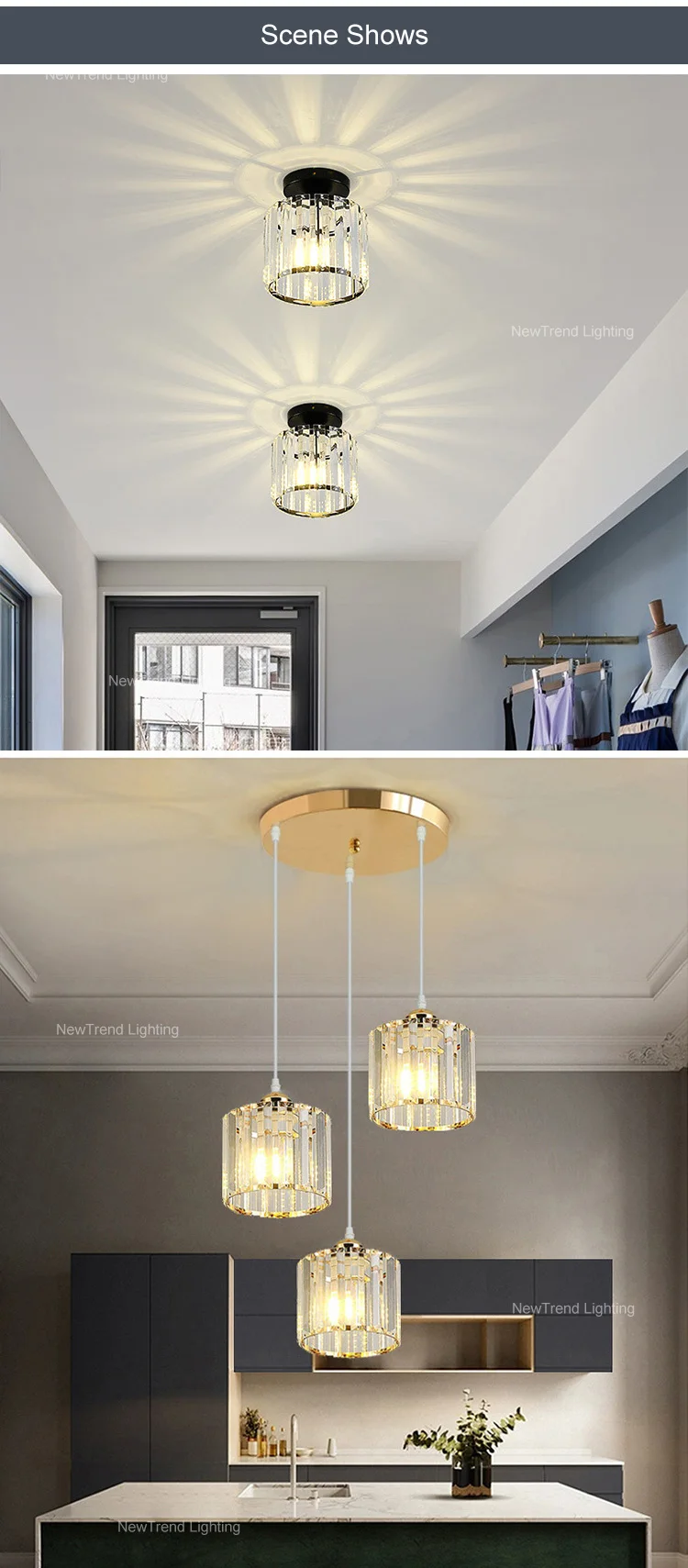 pd8009 modern circle crystal chandelier linear e12 island pendant for dining room-4