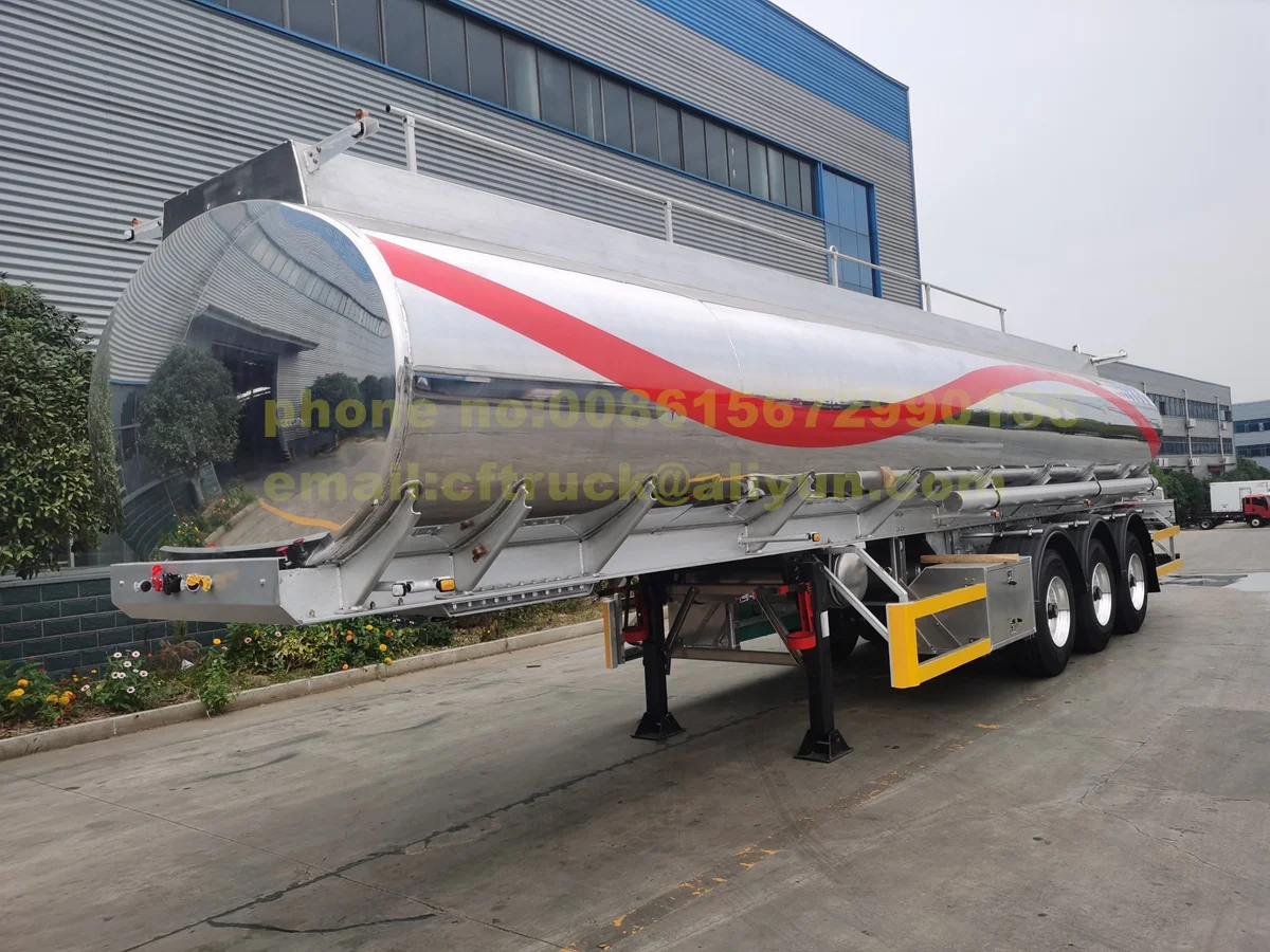 Cbm Aluminum Fuel Tank Trailer For Saudi Aramco Saso Certificate