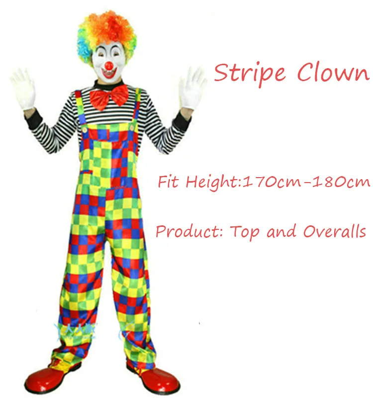 wear color material origin rainbow clown style costume set