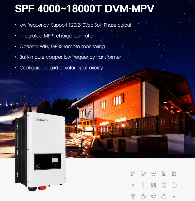 Growatt Solar Inverter Spf 4000 18000t Dvm Mpv 5kw 8kw 10kw 12kw 18kw