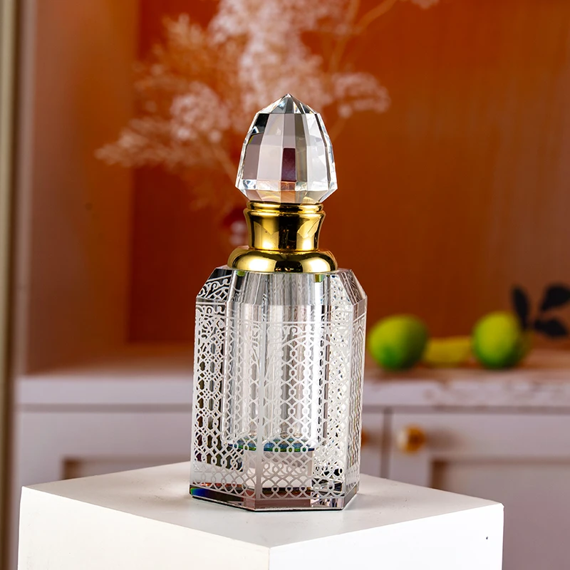 product new design pattern can be customized 12ml glass empty bottle texture fashionable crystal perfume bottle-8