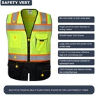 Vest Safety Vest Reflective Custom Fluorescent Work Safety Work Vest Logo High Visibility Ansi Safety Vest