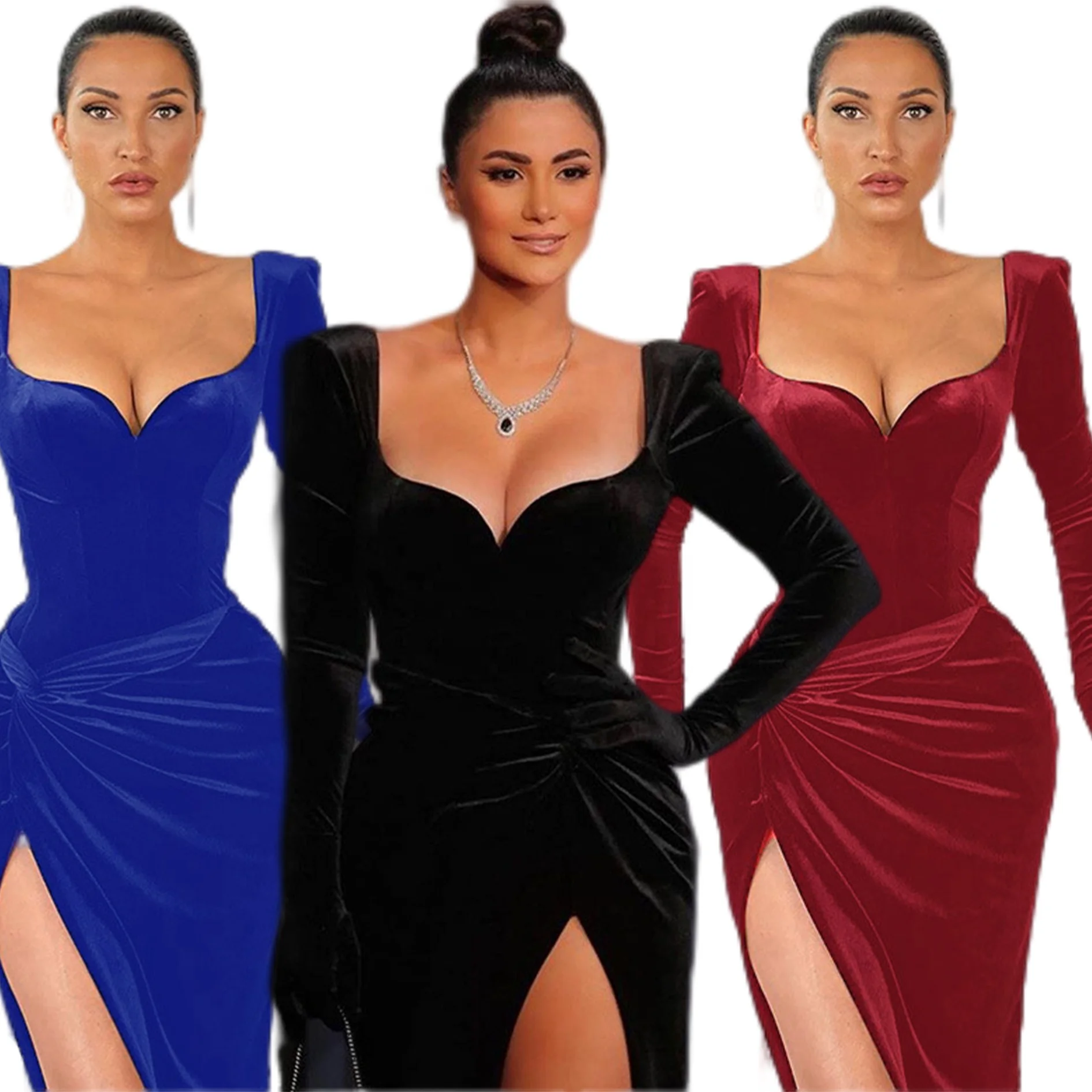 bodycon slit prom dress