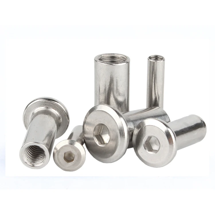 Stainless Steel Flat Head Hexagon Socket Sleeve Barrel Connector Nut