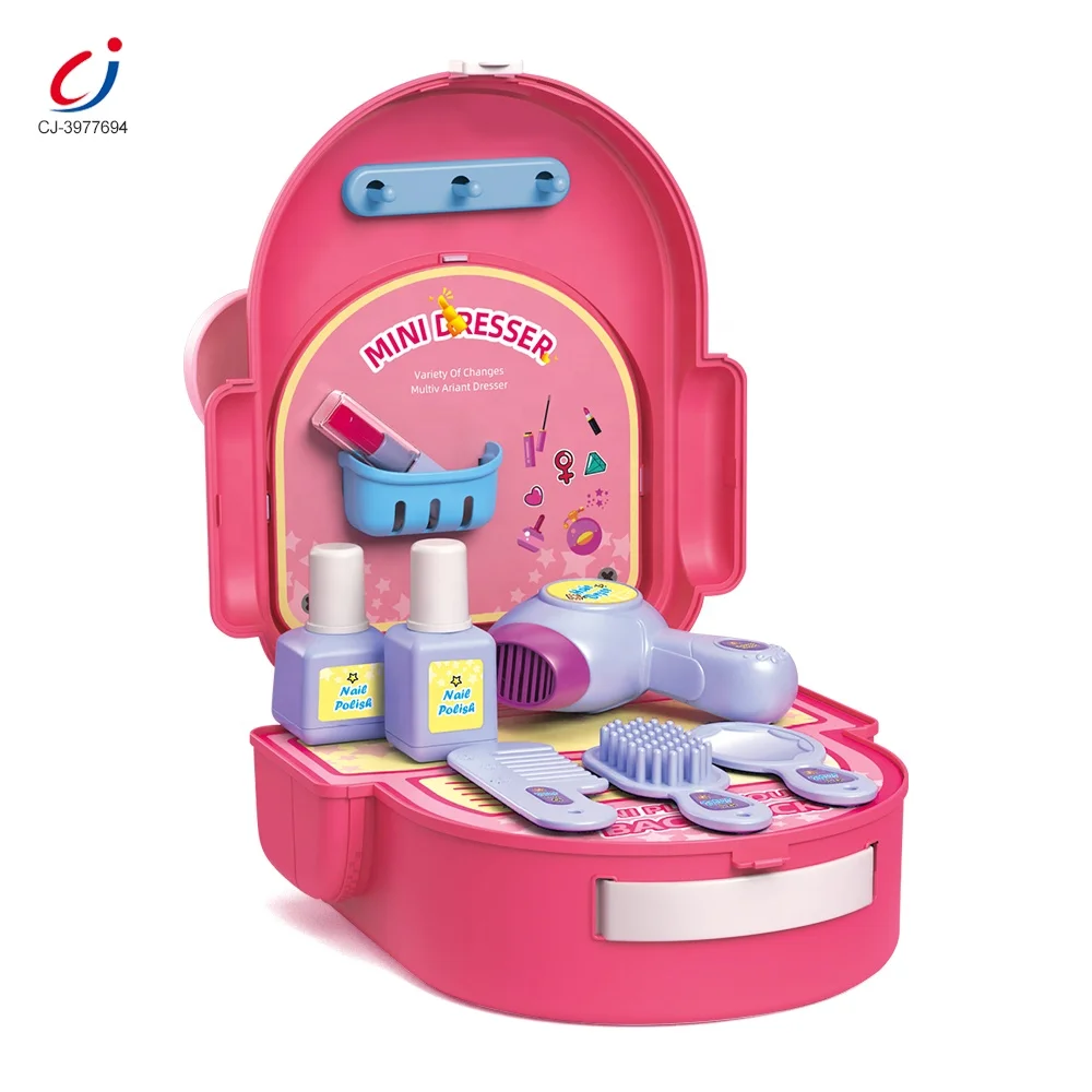 Chengji 2 in 1 backpack funny kids school education toys pretend play set make up toys role pretend play kids mak up set toy