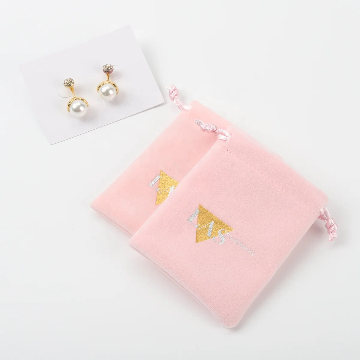 Velvet Pouch For Watch Jewelry Packaging Pink Velvet Dust Drawstring Gift Bag