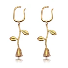 Rose Earrings Hot Selling Rose Clip Earrings Environmentally Friendly Earrings For Women